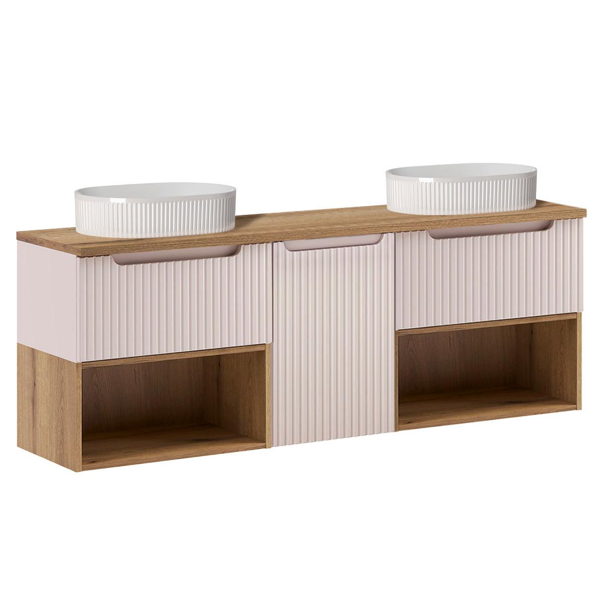 DOPPELWASCHTISCH 160.4cm Riva Kaschmir - Beige, Holzwerkstoff (160.4/60/40cm) - Petits-meubles