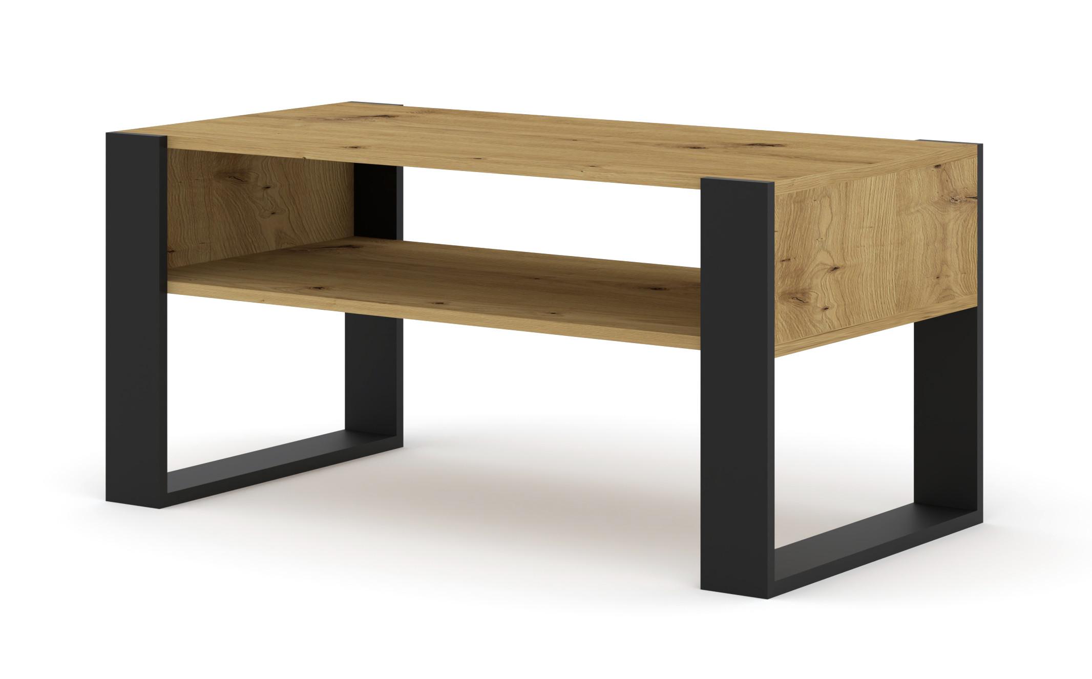 COUCHTISCH Artisan, Schwarz 100/47,5/50 - Schwarz, Holzwerkstoff (50/100/48cm) - RAUMHIRSCH FURNITURE