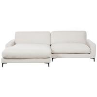 3-SITZER-ECKSOFA cremeweiß linksseitig Maloy - Schwarz/Weiß, Textil (272/189cm) - Beliani