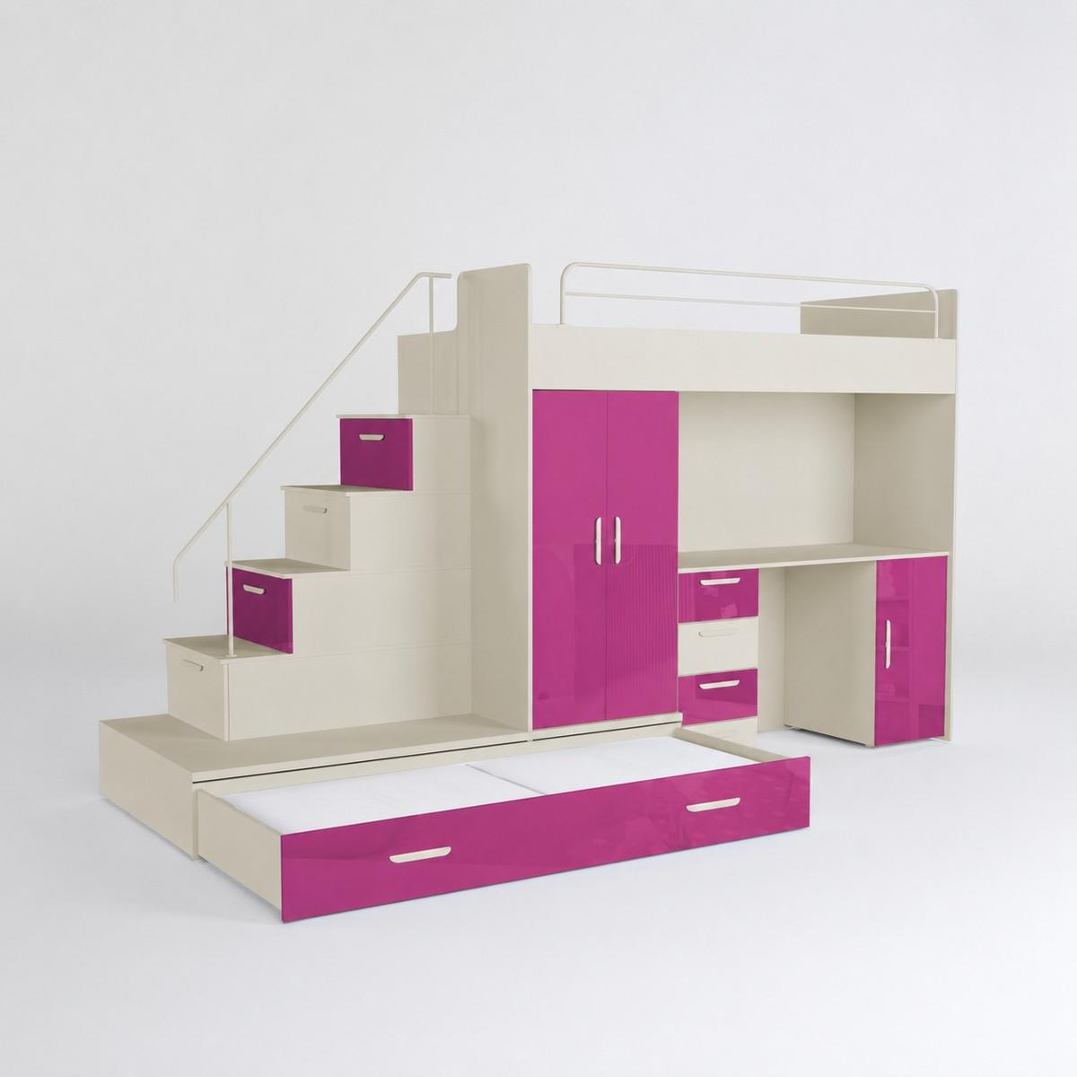 KASCHMIR Kinderset RAJ 5, Hochglanz - Kaschmir/Rosa, Holzwerkstoff (320/180/86cm) - Lookway