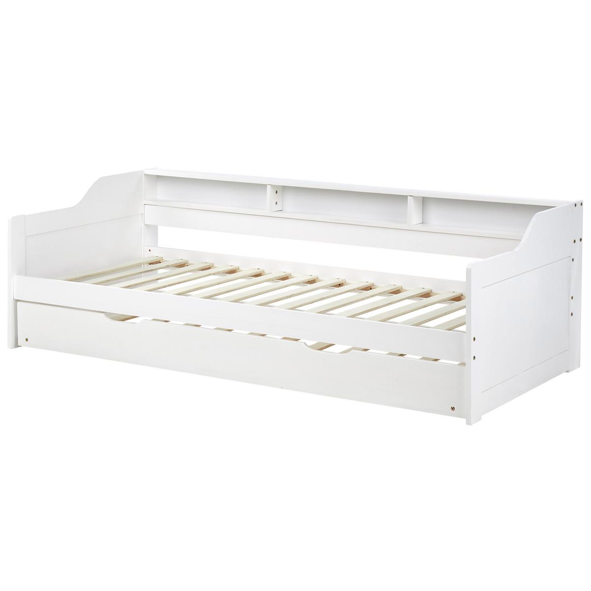 TAGESBETT 90/200cm Weiß Edern - Weiß, Holz (90/200cm) - Beliani