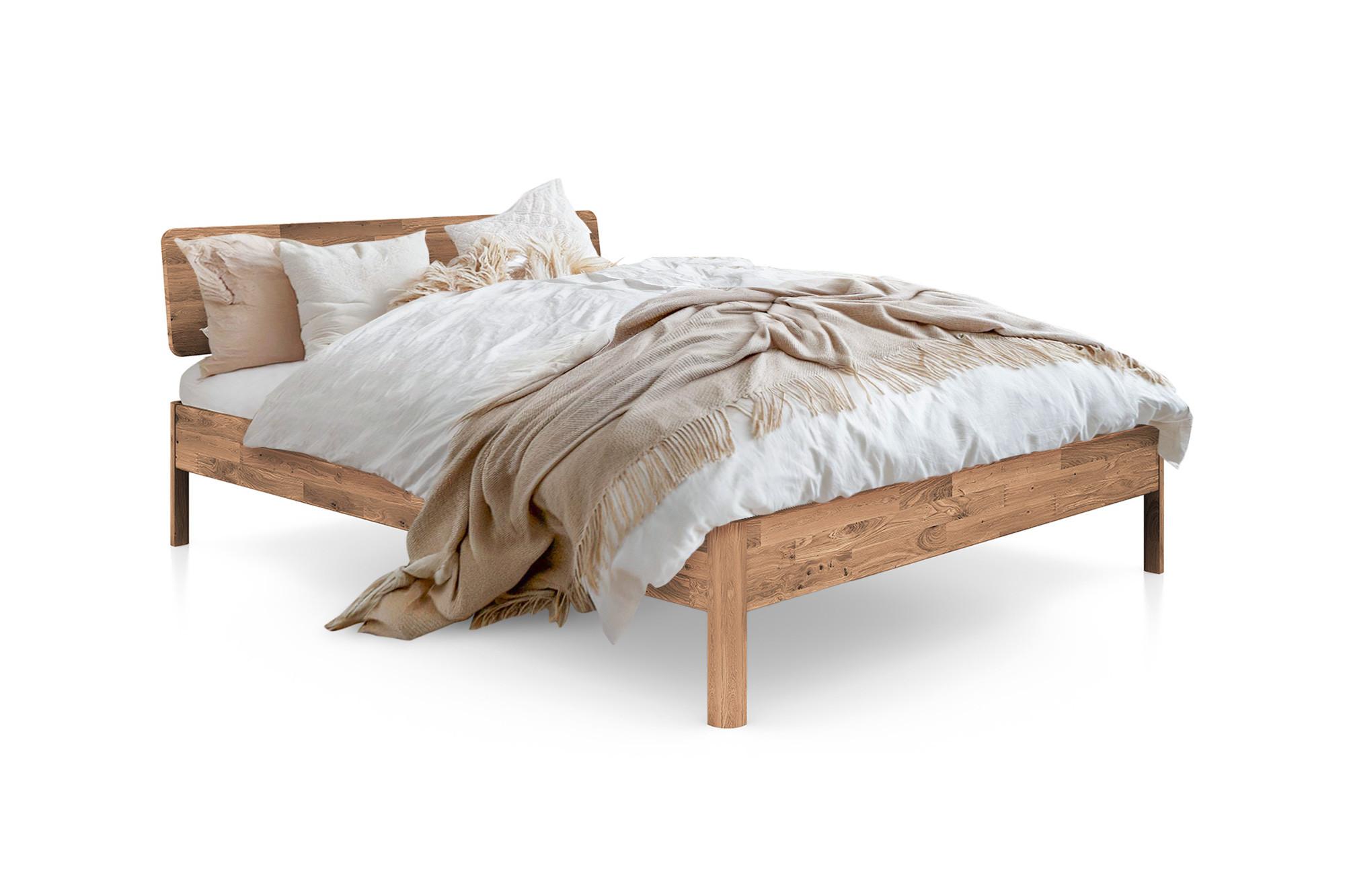 MASSIVHOLZBETT PENNY 140x200 MIT HOLZKOPFTEIL Wildeiche - Wildeiche, Holz (140/200cm) - byoak