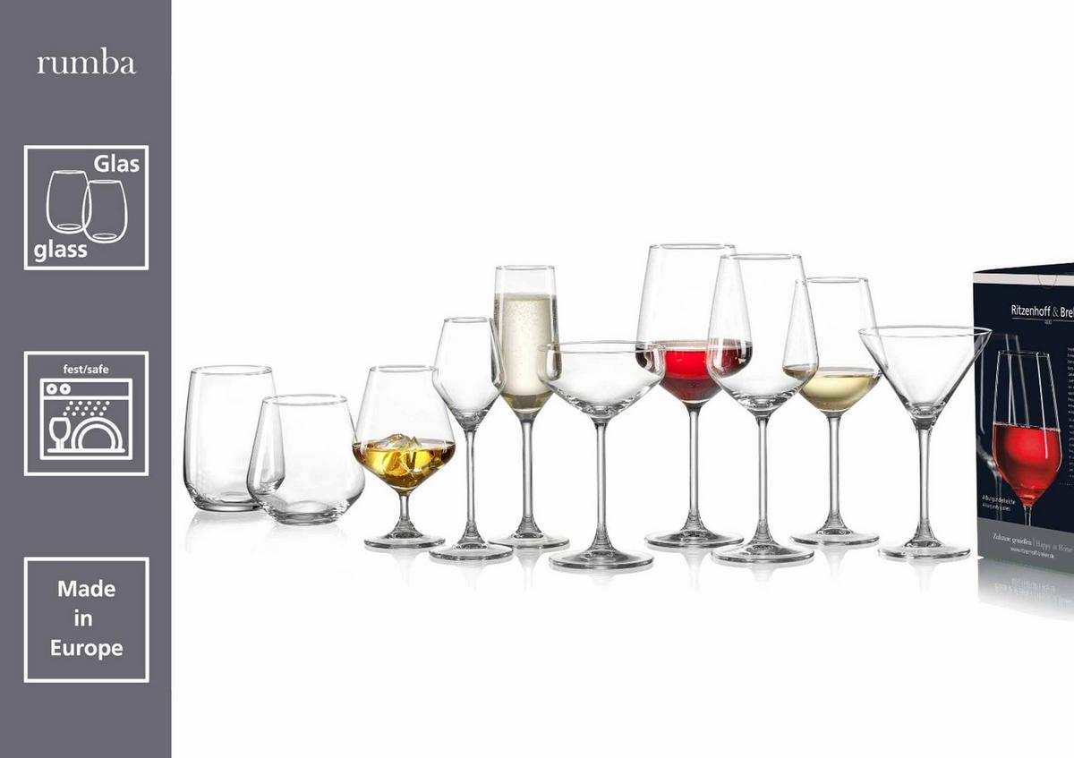 WASSERGLÄSER Rumba transparent 470 ml 4er Set - Transparent, Glas (0.47L) - Ritzenhoff Breker