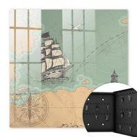 SCHLÜSSELBOX Schwarz 30x30 cm- Türöffnung nach rechts - Seeabenteuer - Beige, Metall (30/30/5cm) - TULUP