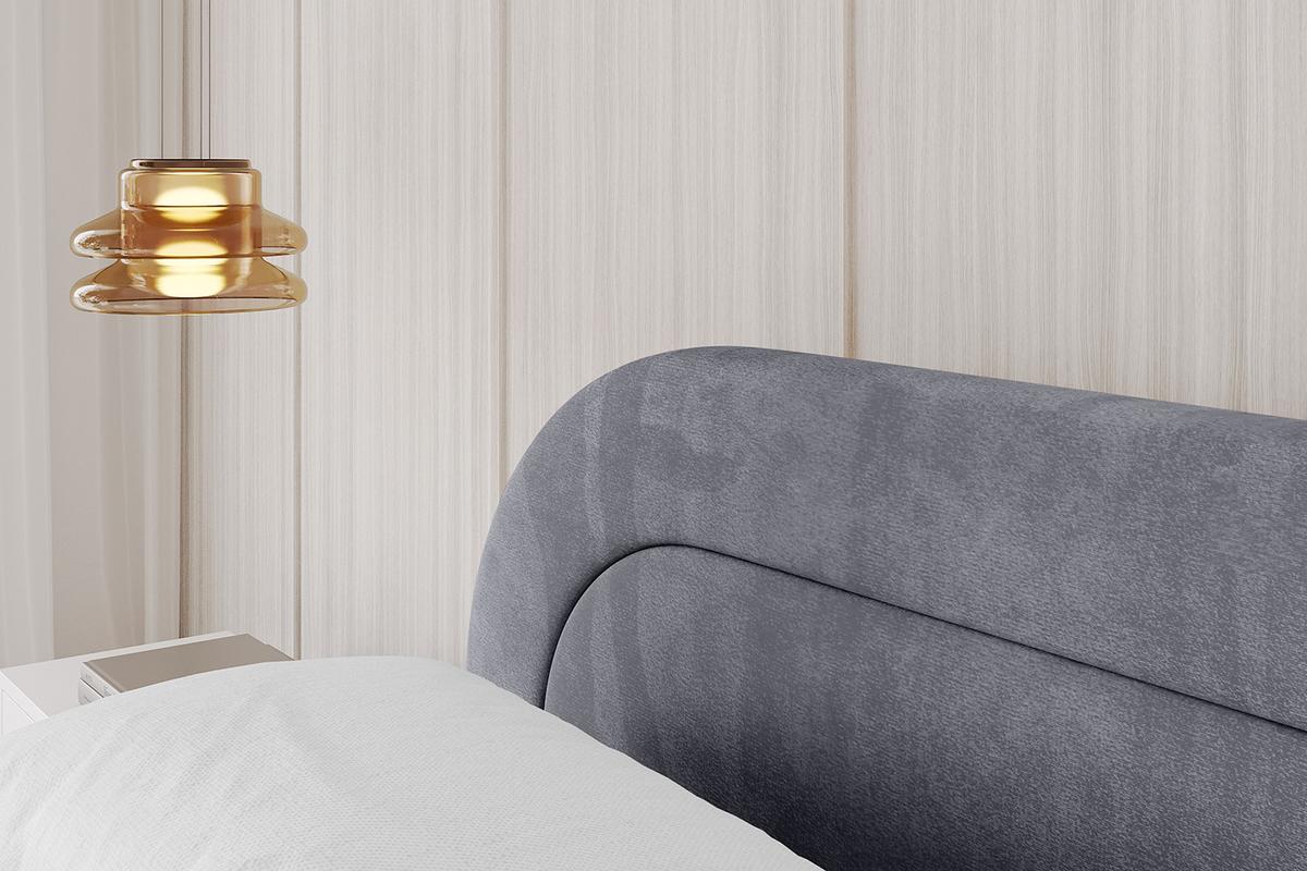 POLSTERBETT mit Bettkasten, Fußteil und Lattenrost, Boxbett ohne Matratze - LERIS-v1-Z 180x200 Dunkelgrau - Dunkelgrau, Holzwerkstoff/Textil (180/200cm) - ALTDECOR