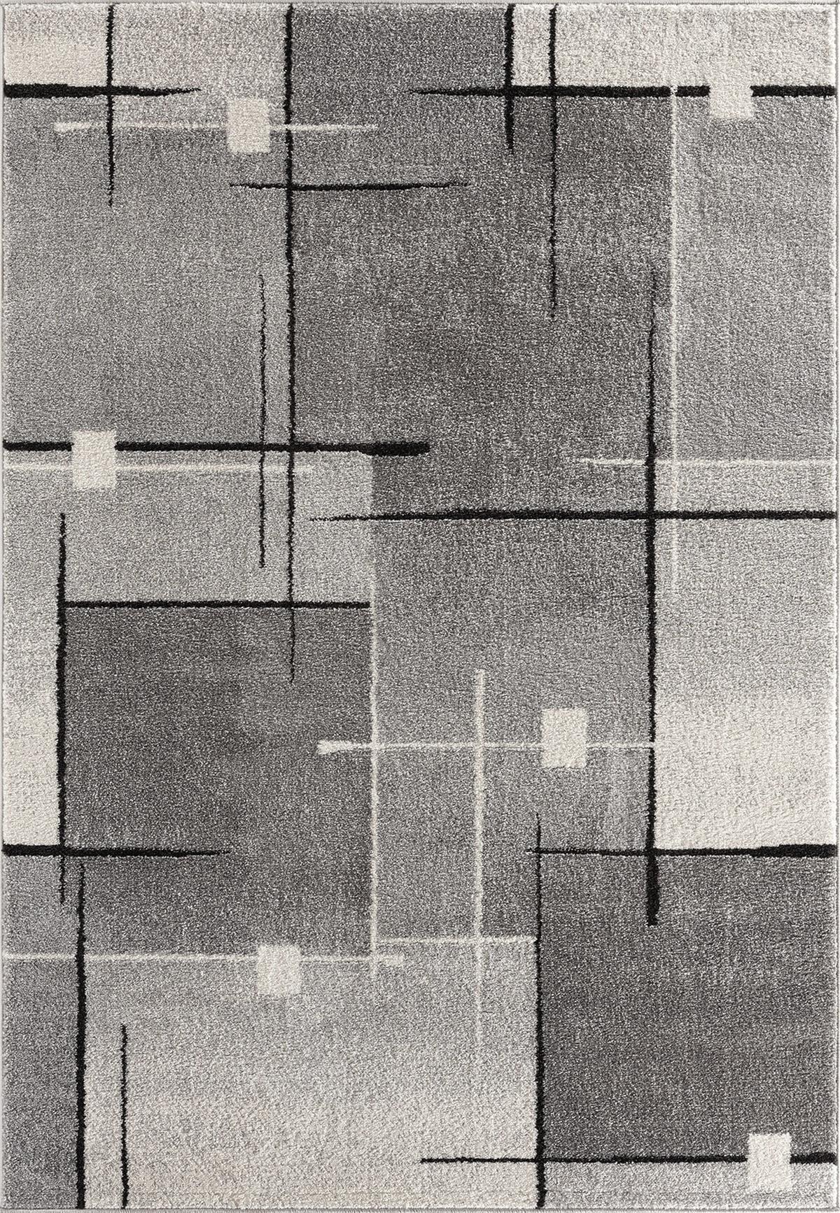 TEPPICH Niederflor Patchwork THUR Polypropylen Grau 80 x 140 cm - Grau, Textil (80/140cm) - KADIMA DESIGN