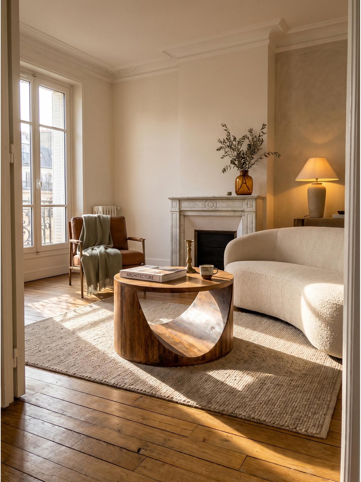 COUCHTISCH ANTEQUERA, Mango Massivholz, mit Ablagen, Ø 60 x 36 cm - Dunkelbraun/Braun, Mangoholz/Holz (60/60/36cm) - KADIMA DESIGN