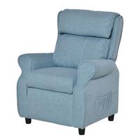 KINDERSESSEL Kindersofa Kindercouch Liegesofa verstellbar mit Fußstütze Blau - Blau, Holz (53/70/58cm) - HOMCOM