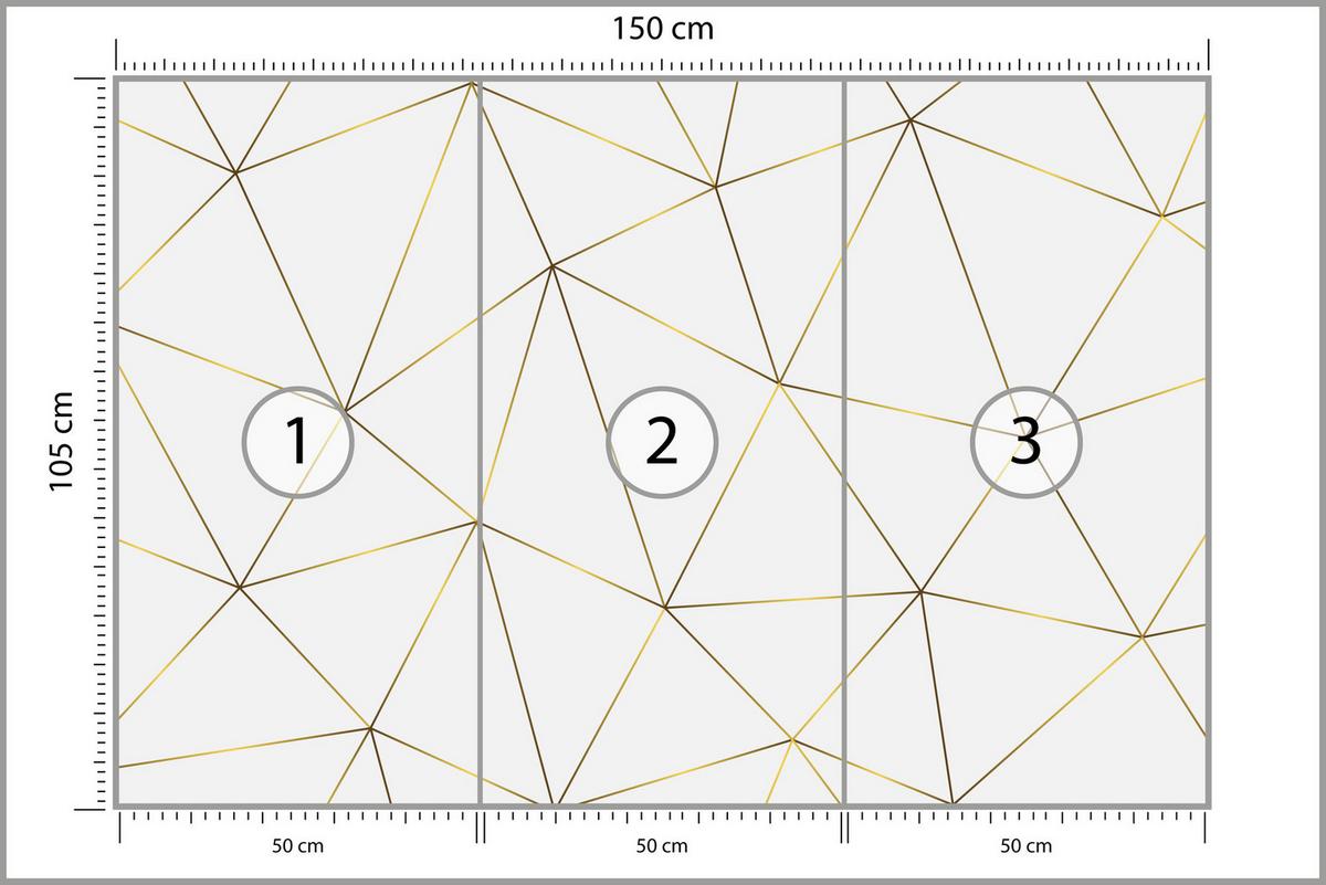 FOTOTAPETE Geometrische Abstraktion Glamour Stil 150x105 - Gelb/Beige, Papier (150/105cm) - Muralo