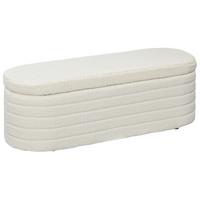 TRUHENBANK Teddy-Vlies-Optik, Bettbank mit Holzbeine - Weiß, Kunststoff (41/40.5/116cm) - HOMCOM