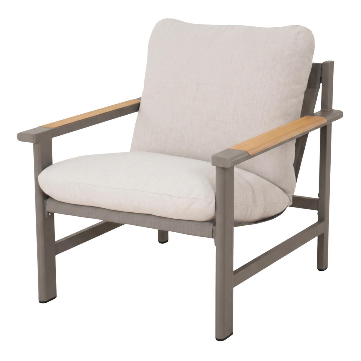 GARTENSET Aspen aus Metall, 2 Sessel + 2-Sitzer Sofa + Couchtisch, Grau - Grau, Metall - Beautysofa