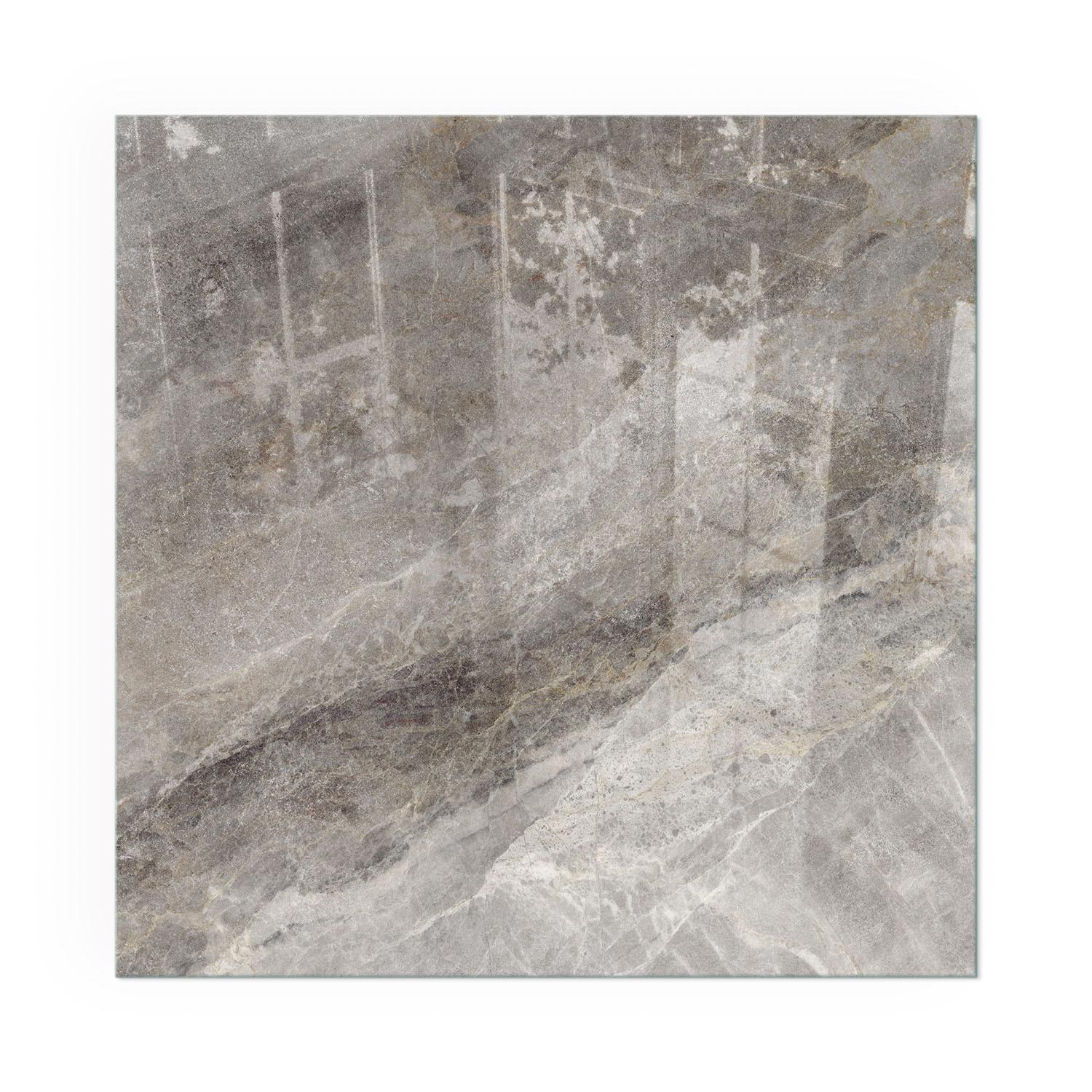 GLASPLATTE für Kamin 60x60 cm - Grau, Glas (60/60/0.4cm) - TULUP