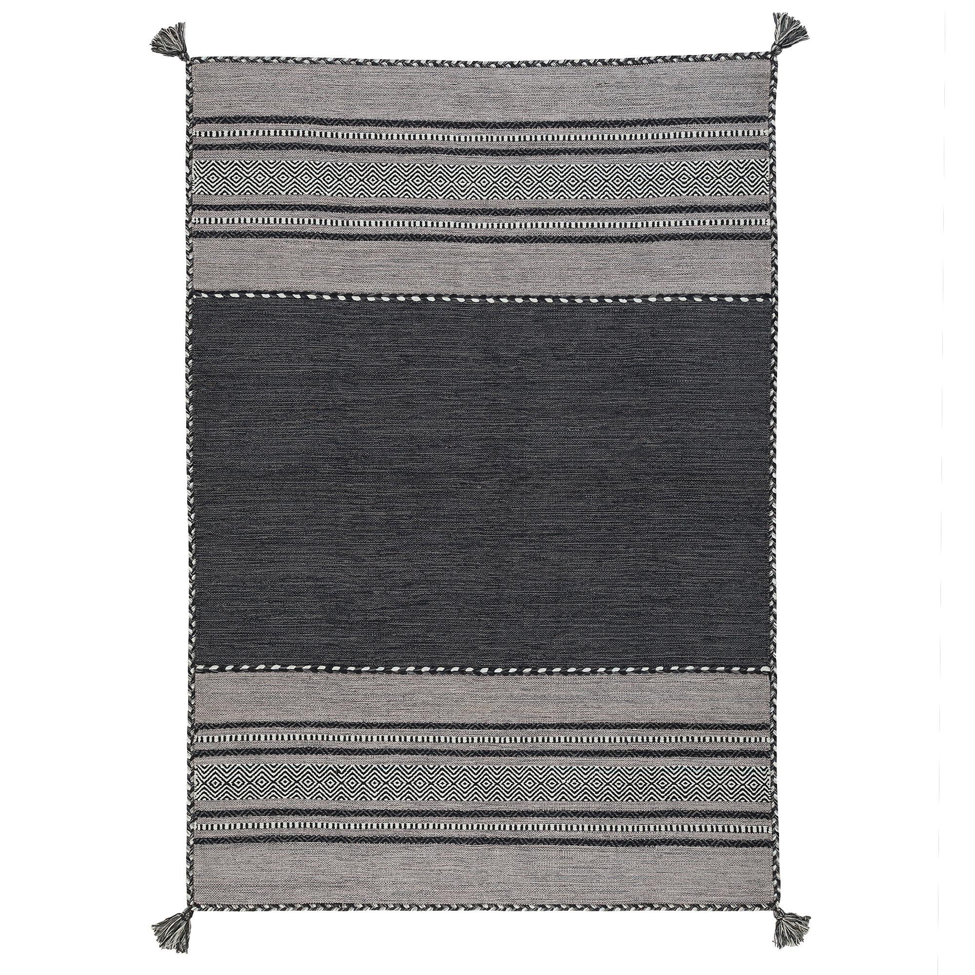 NATUR TEPPICH KELIM NAVARRO - Anthrazit, Textil (70/140cm) - Pergamon
