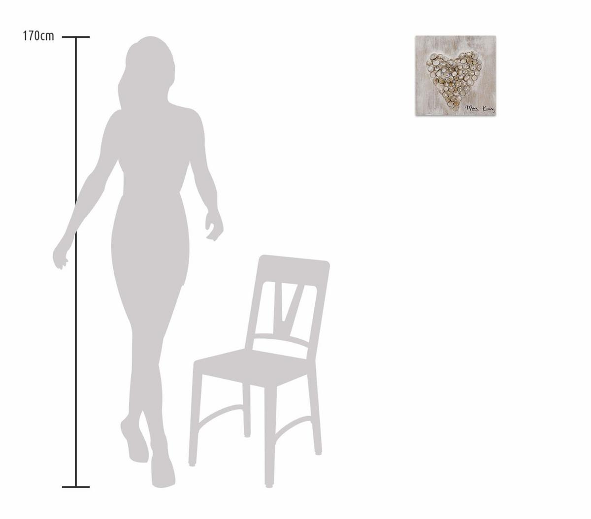 ÖLGEMÄLDE 30/30 cm - Braun, Holz/Textil (30/30cm) - KUNSTLOFT