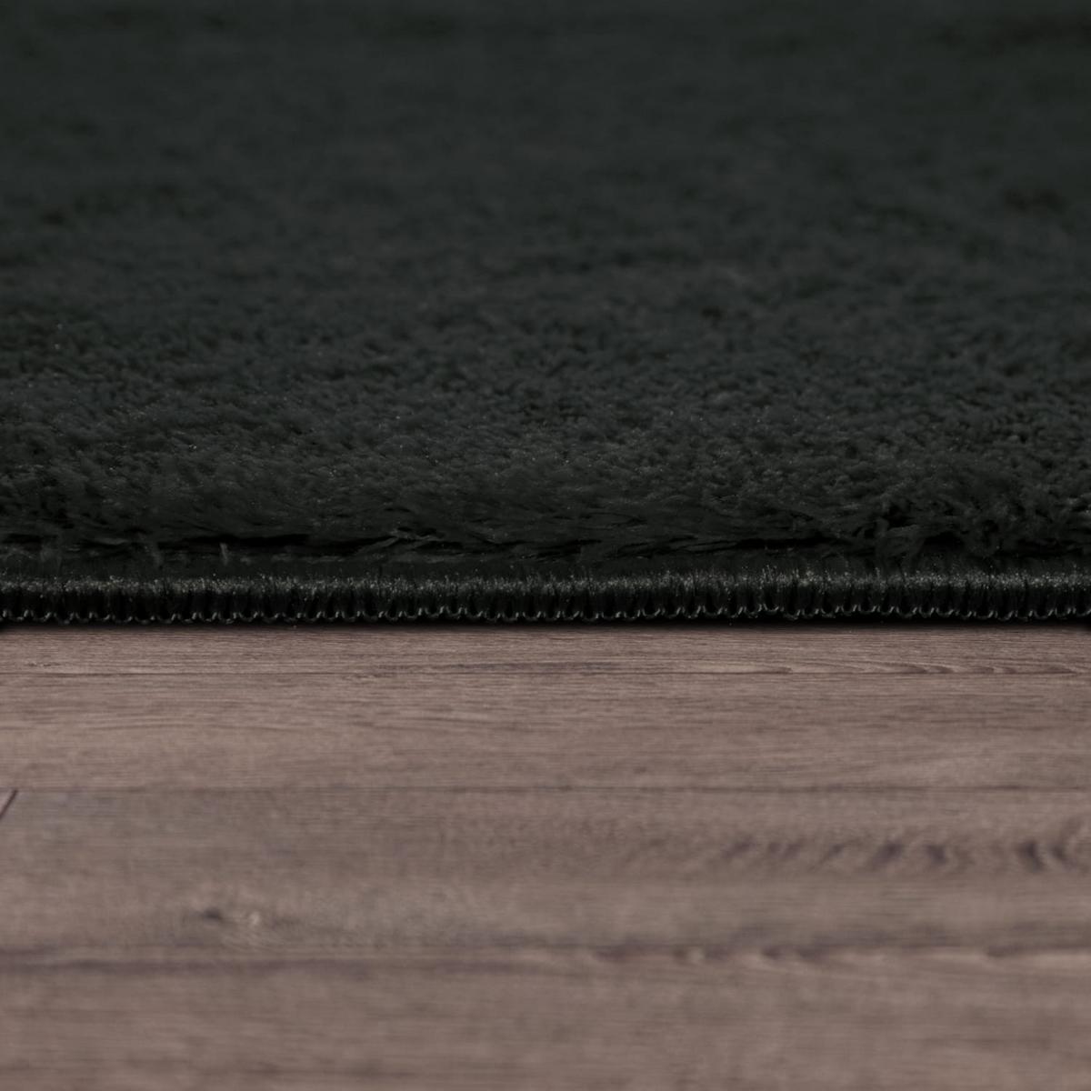 FLACHWEBETEPPICH Schwarz Ø 200 cm - Schwarz, Kunststoff (200/200cm) - TT Home