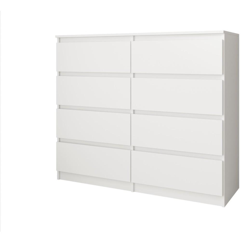 KOMMODE Look 100 cm mit acht Schubladen, weiß - Weiß, Holzwerkstoff (100/97/40cm) - Beautysofa