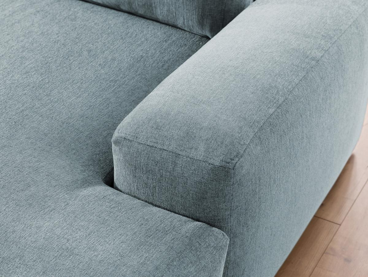 ECKSOFA Lennon aus Hellblau Strukturstoff mit Schlaffunktion und Bettkasten - Schwarz/Hellblau, Holz/Kunststoff (264/137cm) - S-Style