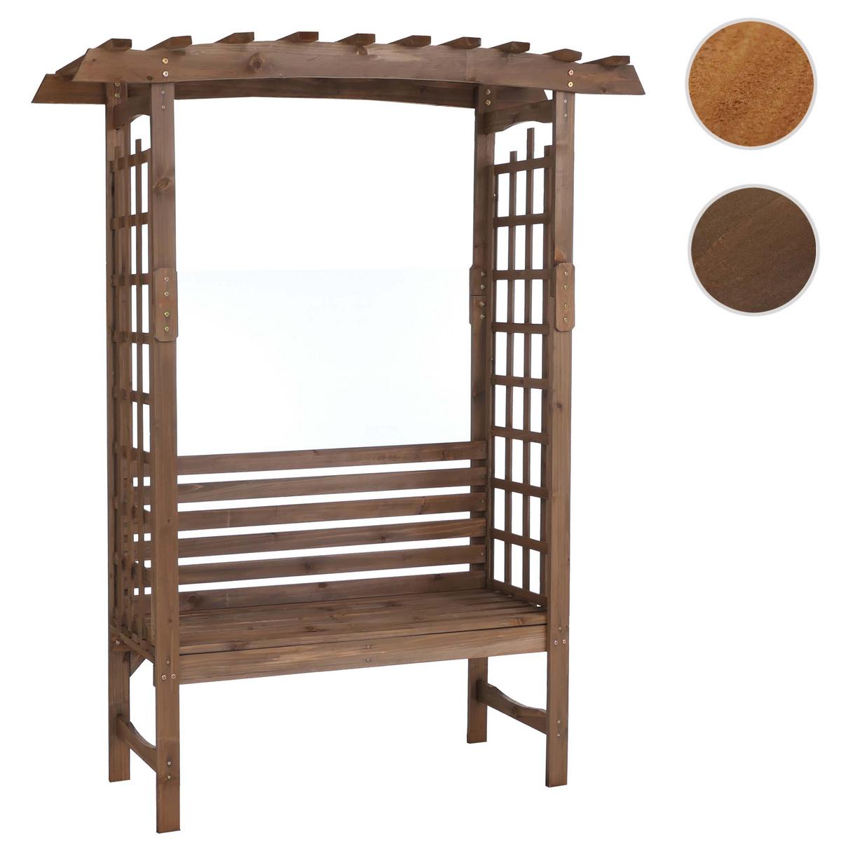 ROSENBOGEN MIT SITZBANK Dunkelbraun - Dunkelbraun, Holz (160/201/60cm) - MCW