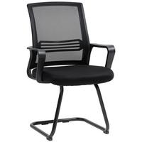 BESUCHERSTUHL Polyester Metall Schwarz - Schwarz, Textil/Metall (57.5/93/58.5cm) - HOMCOM