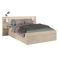 STAURAUMBETT Eiche japanisch, Bett Liegefläche 180 x 200 cm - Eichefarben, Holzwerkstoff/Metall (180/200cm) - Parisot Meuble