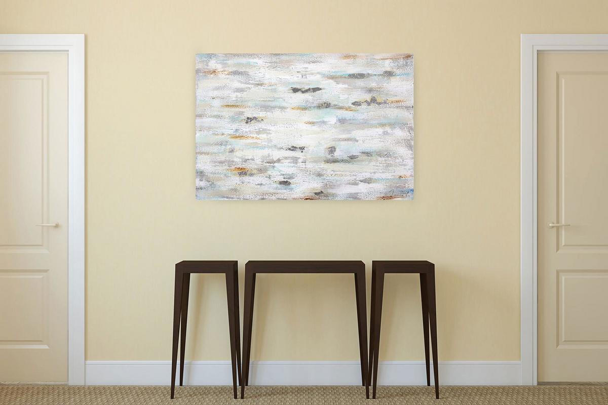 ACRYLBILD HANDGEMALT 120/80 cm - Silberfarben/Grau, Holz/Textil (120/80cm) - KUNSTLOFT