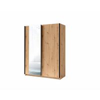 SCHWEBETÜRENSCHRANK ELRON 150,6/198,5/62cm 2-türig mit Spiegel Eiche Artisan - Eiche Artisan, Holzwerkstoff (150.6/198.5/62cm) - MASSENO