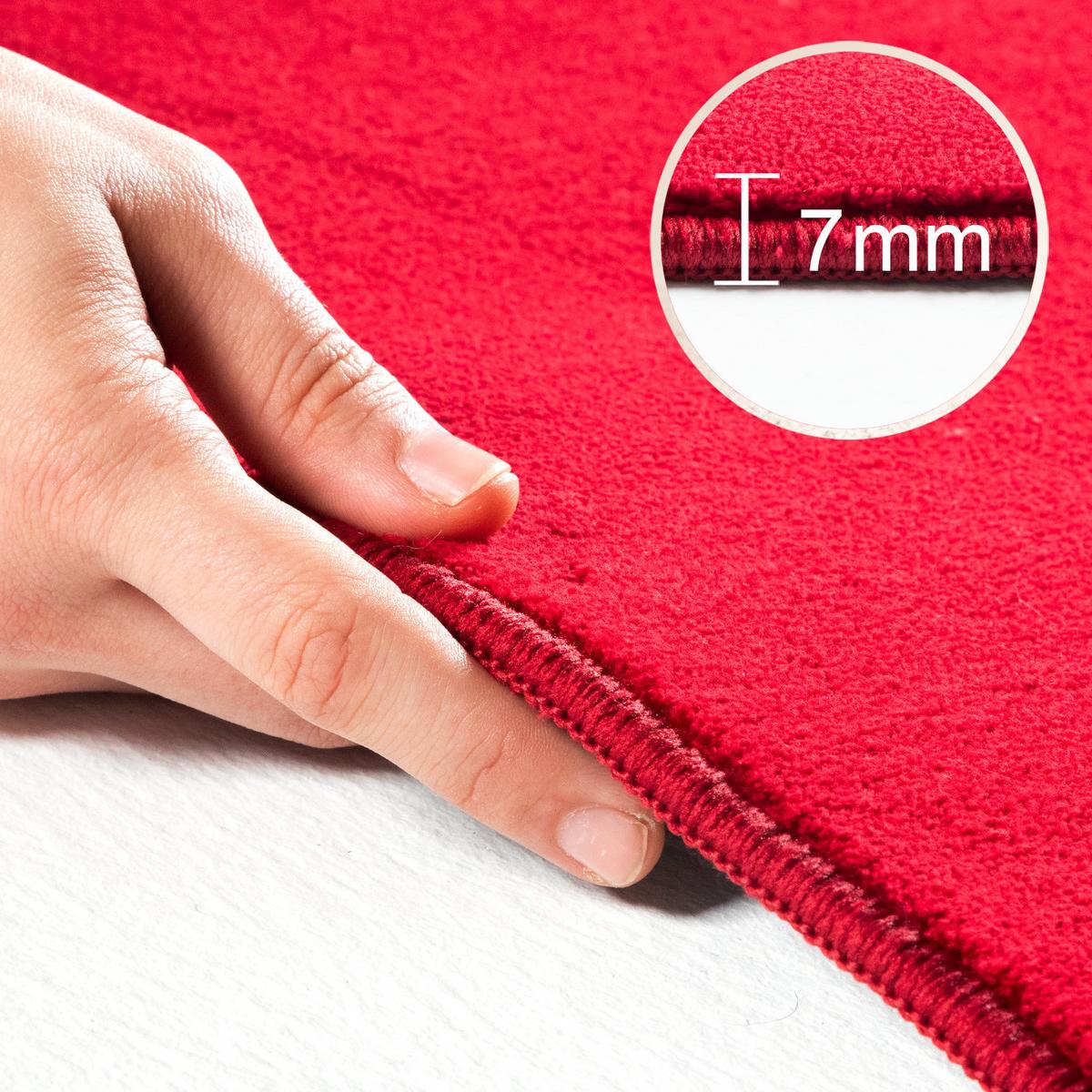 TEPPICH Kurzflor Waschbar LECH in Rot, einfarbig, Ø 120 cm - Rot, Textil (120/120cm) - KADIMA DESIGN