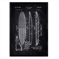 POSTER Surfbrett Patent A3 Rahmenlos - Schwarz, Papier (29.7/5/42cm) - Nacnic