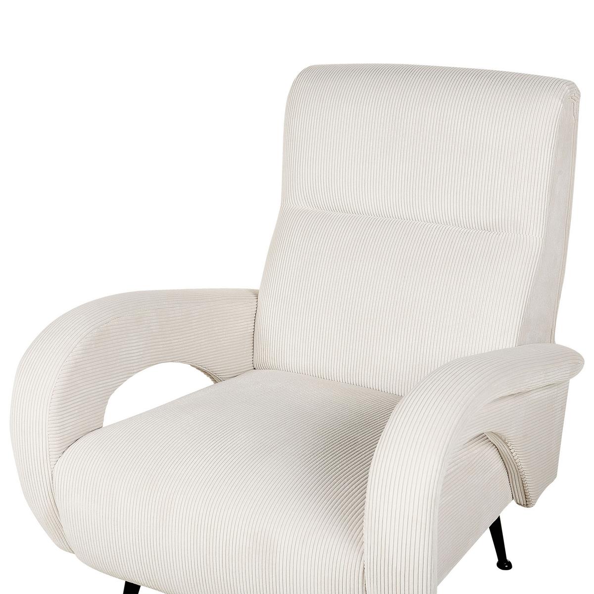 SESSEL Cord cremefarben Svalov - Beige, Textil (77/93/75cm) - Beliani