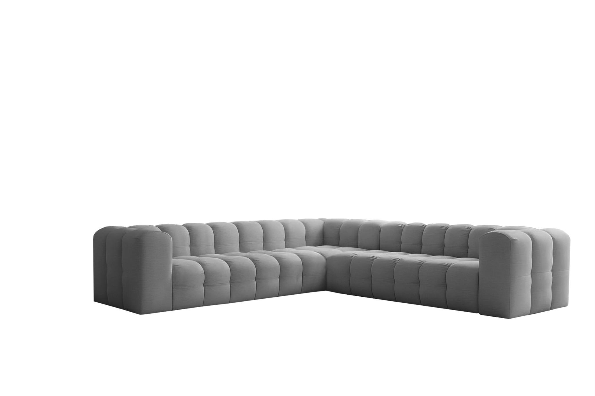 ECKSOFA Solvie In Tiffani - Grau, Holzwerkstoff/Textil (300/300cm) - Fun Möbel