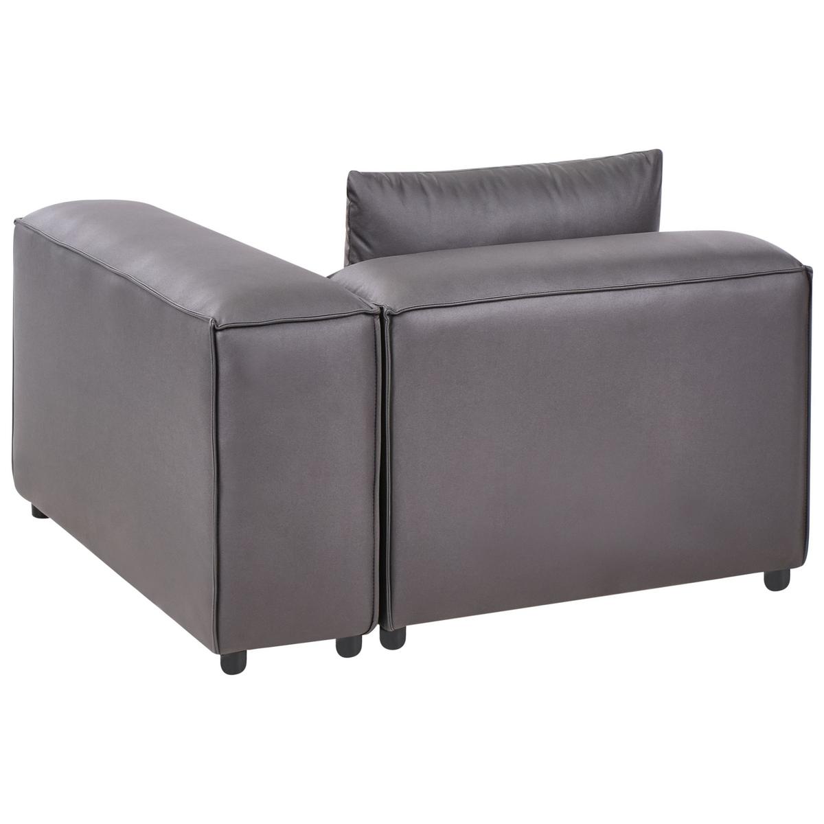 ECKMODUL Stoff Schwarz symmetrisch Brande - Schwarz, Textil (123/70/121cm) - Beliani