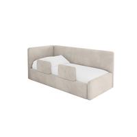 EINZELLBETT Jugendbett mit Bettkasten und Matratze H3/H4, Rechts - NORY 90x200 Beige - Sandfarben, Holzwerkstoff/Textil (90/200cm) - ALTDECOR