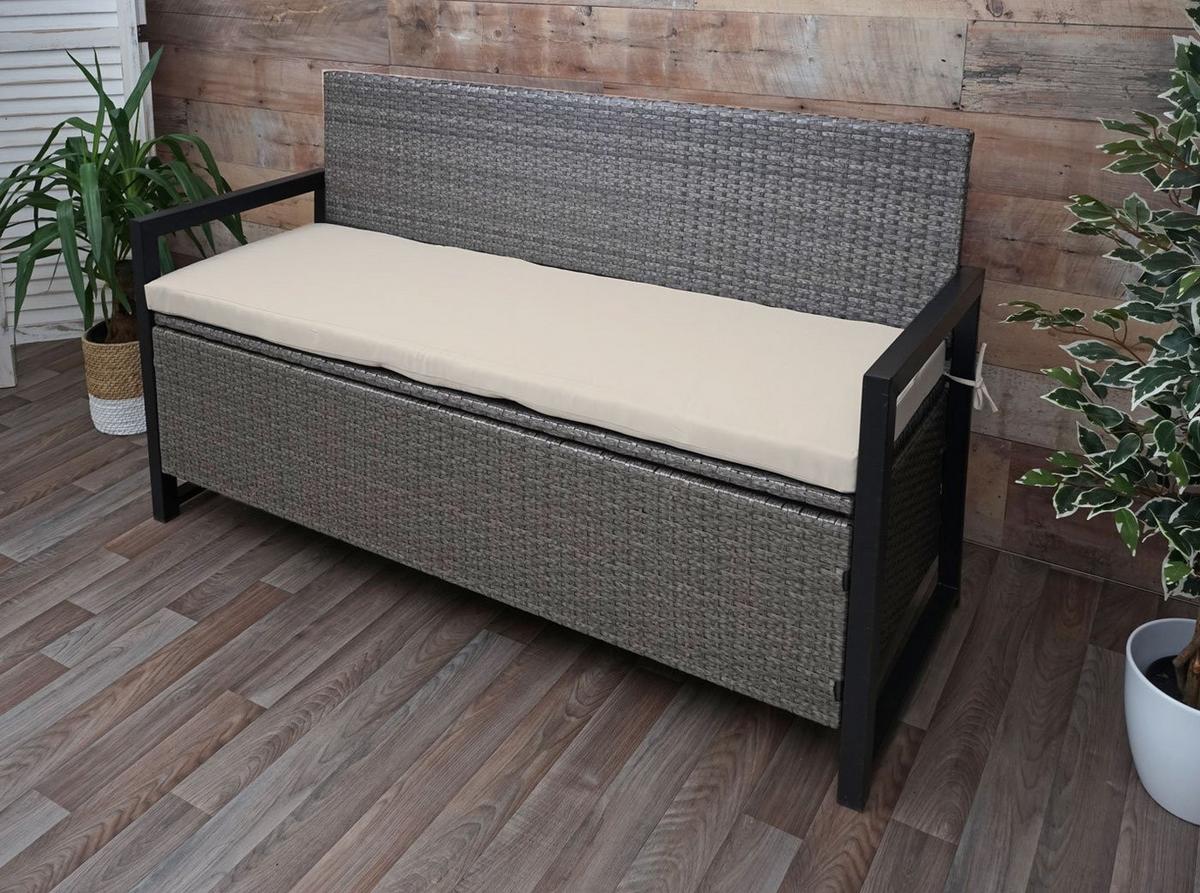 SITZBANK Grau, Beige - Beige/Grau, Kunststoff (164/87/57cm) - MCW