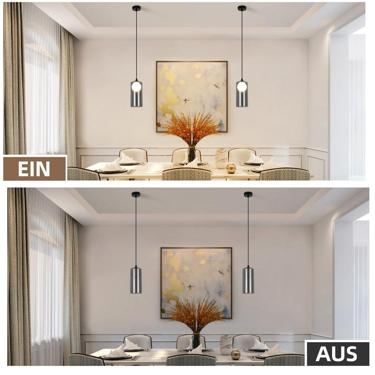 PENDELLEUCHTE Margeson 8/8/145.5 cm - Schwarz, Metall (8/8/145.5cm) - Nettlife