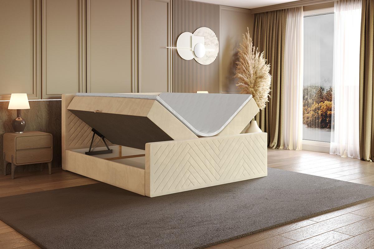 BOXBETT mit Matratze und Lattenrost - VEXA-Z - 120x200 - Beige Monolith - Beige, Holzwerkstoff (120/200cm) - ALTDECOR