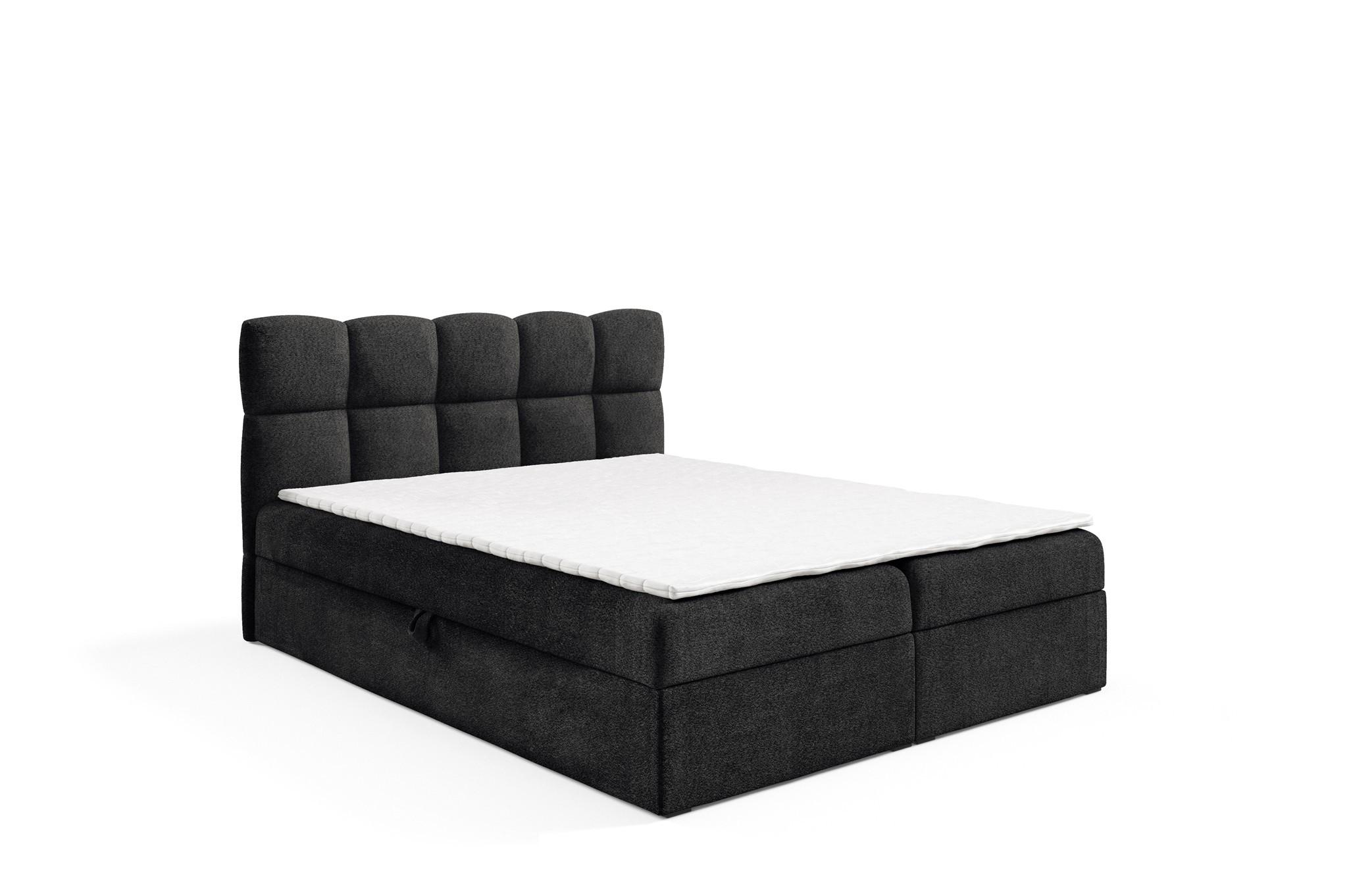 BOXBETT Parozo überlänge - Schwarz, Holzwerkstoff/Textil (180/220cm) - Fun Möbel
