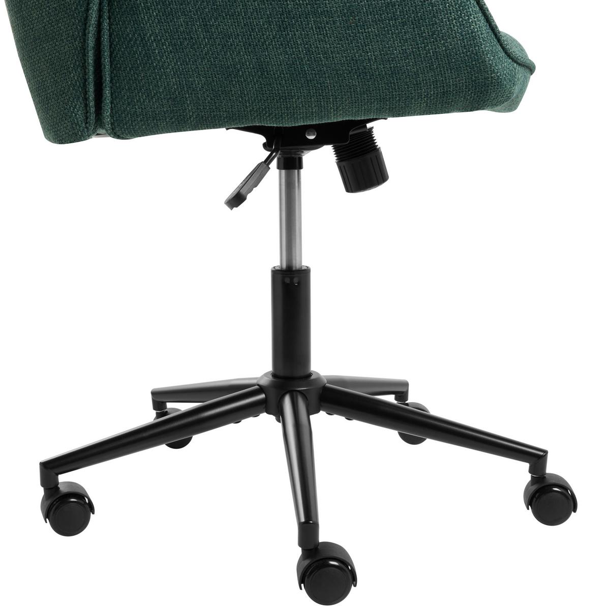 BÜROSTUHL Kunstleinen Dunkelgrün Castile - Schwarz/Grün, Textil (64/96/64cm) - Beliani