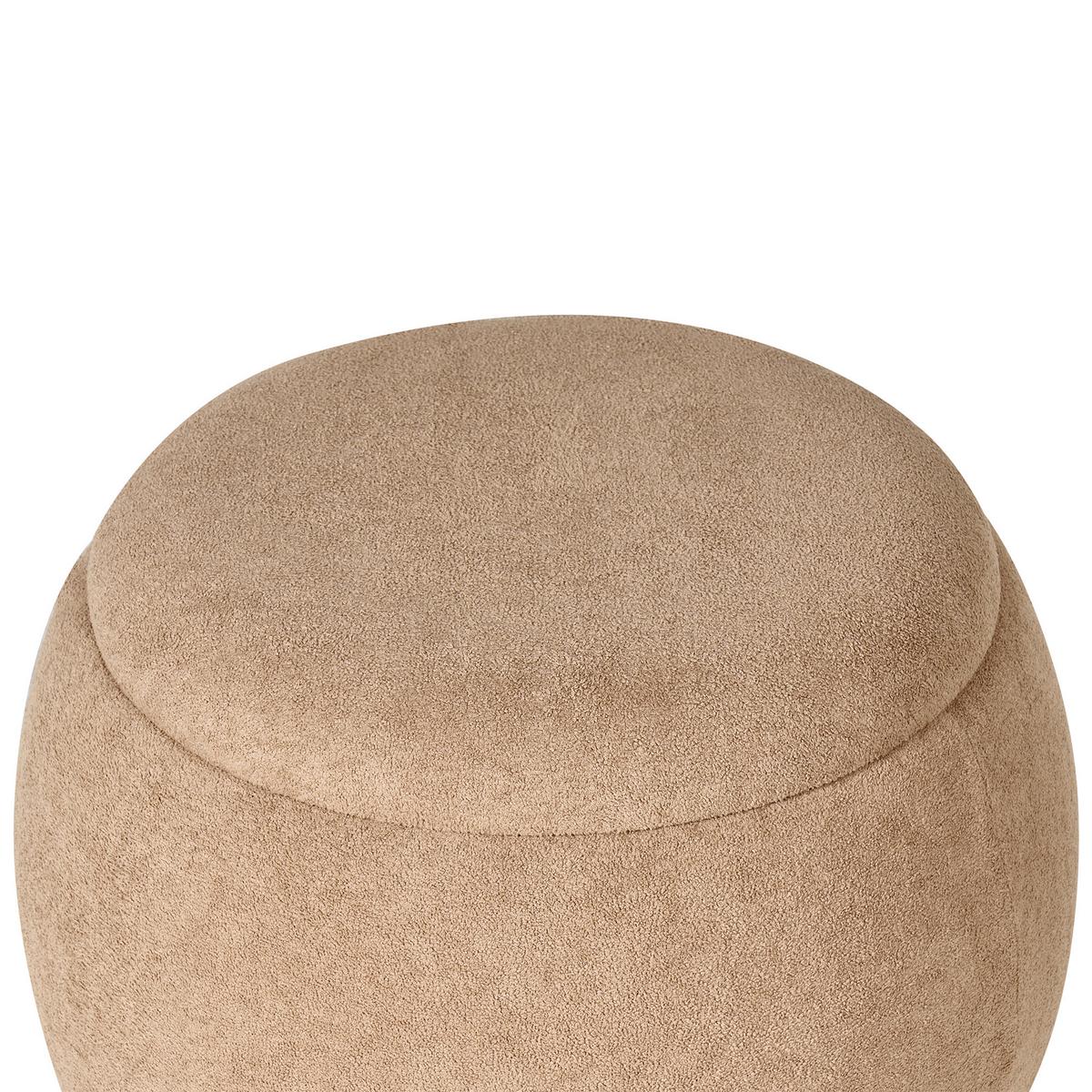 POUF mit Stauraum Bouclé Hellbraun Annabella - Hellbraun, Textil (40/42/40cm) - Beliani