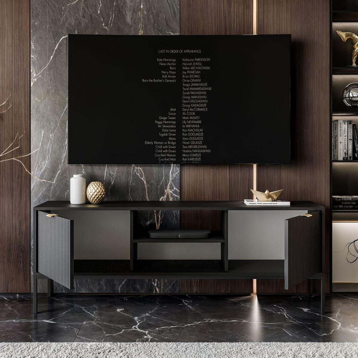 TV-ELEMENT CORTADO RTV154 SCHWARZ - Schwarz, Holzwerkstoff (154/56/39cm) - Lookway