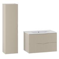 BADMÖBEL 80cm Tao 2er-Set Kaschmir - Beige, Holzwerkstoff (80/50/45.8cm) - Petits-meubles