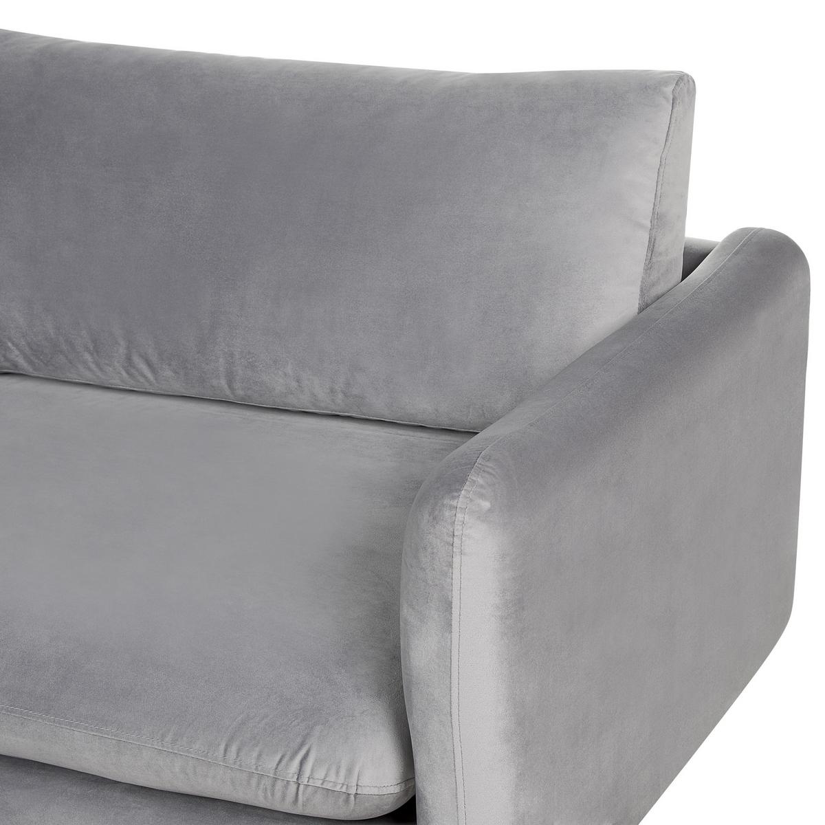 3-SITZER-SOFA Samtstoff Grau Vinterbro - Grau, Textil (220/86/84cm) - Beliani