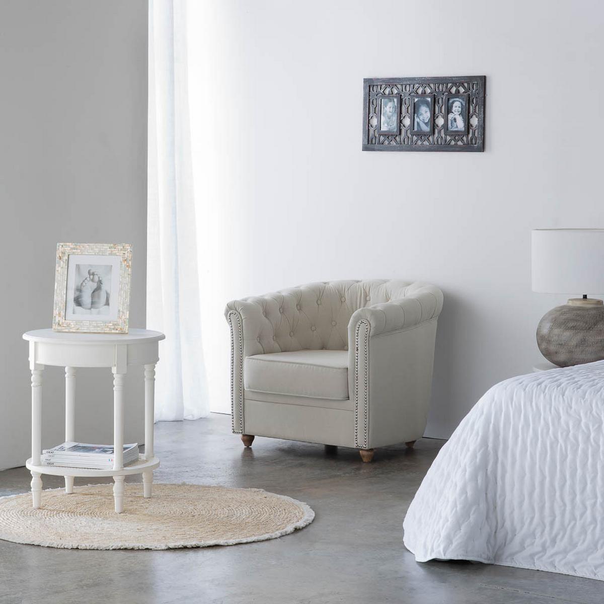 SESSEL gepolstert 80x80x48/72 cm - Beige, Naturmaterialien (80/72/80cm) - Wanderlust