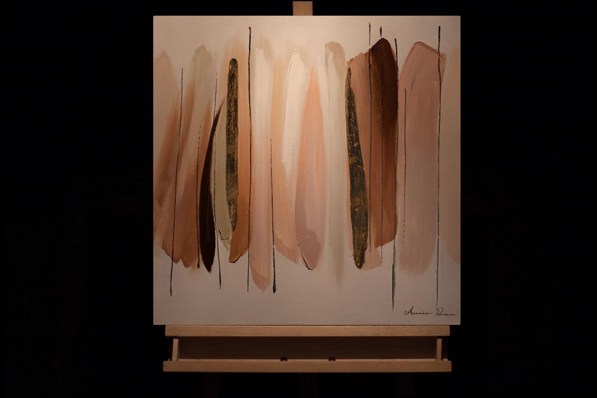 ÖLGEMÄLDE 60/60 cm - Pink/Beige, Holz/Textil (60/60cm) - KUNSTLOFT