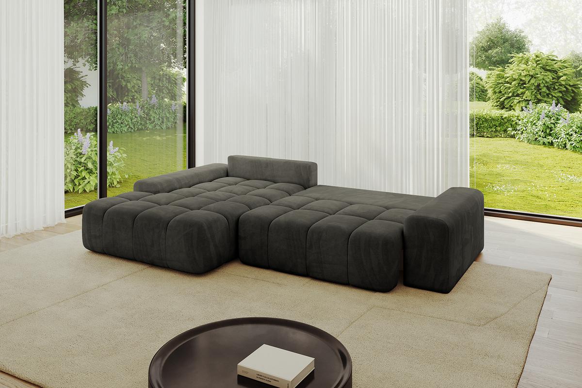 ECKSOFA Ottomane Links ENSI-L - 267x164x69 cm Schwarz - Schwarz, Holzwerkstoff/Kunststoff (267/164cm) - ALTDECOR