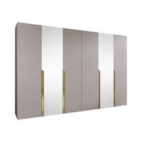 DREHTÜRENSCHRANK Mila II 300 - Kaschmir/Goldfarben, Holzwerkstoff/Kunststoff (300/202/52cm) - MIRJAN24