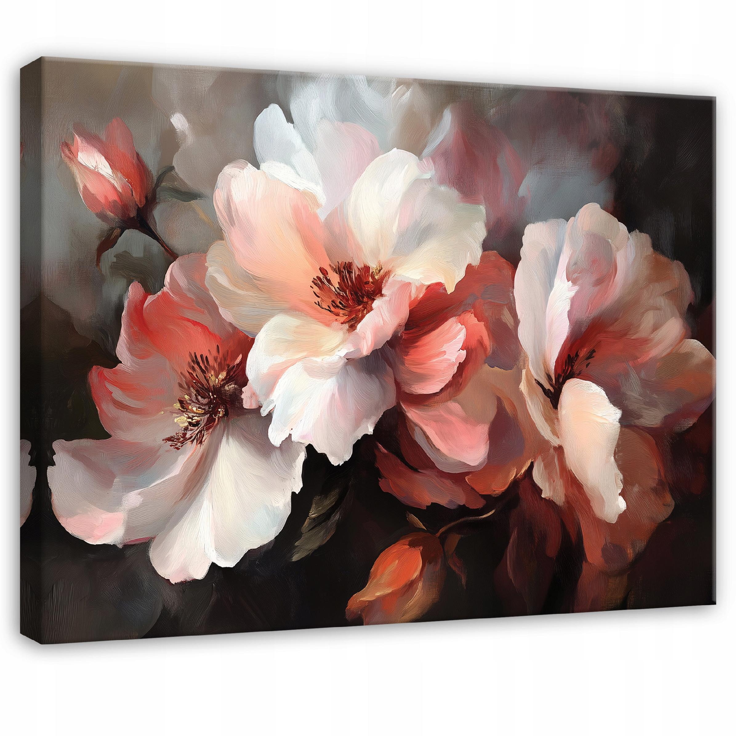 BILDER Blumen Schwarz Wohnzimmer 60x40 - Multicolor, Holzwerkstoff (60/40cm) - Wallarena