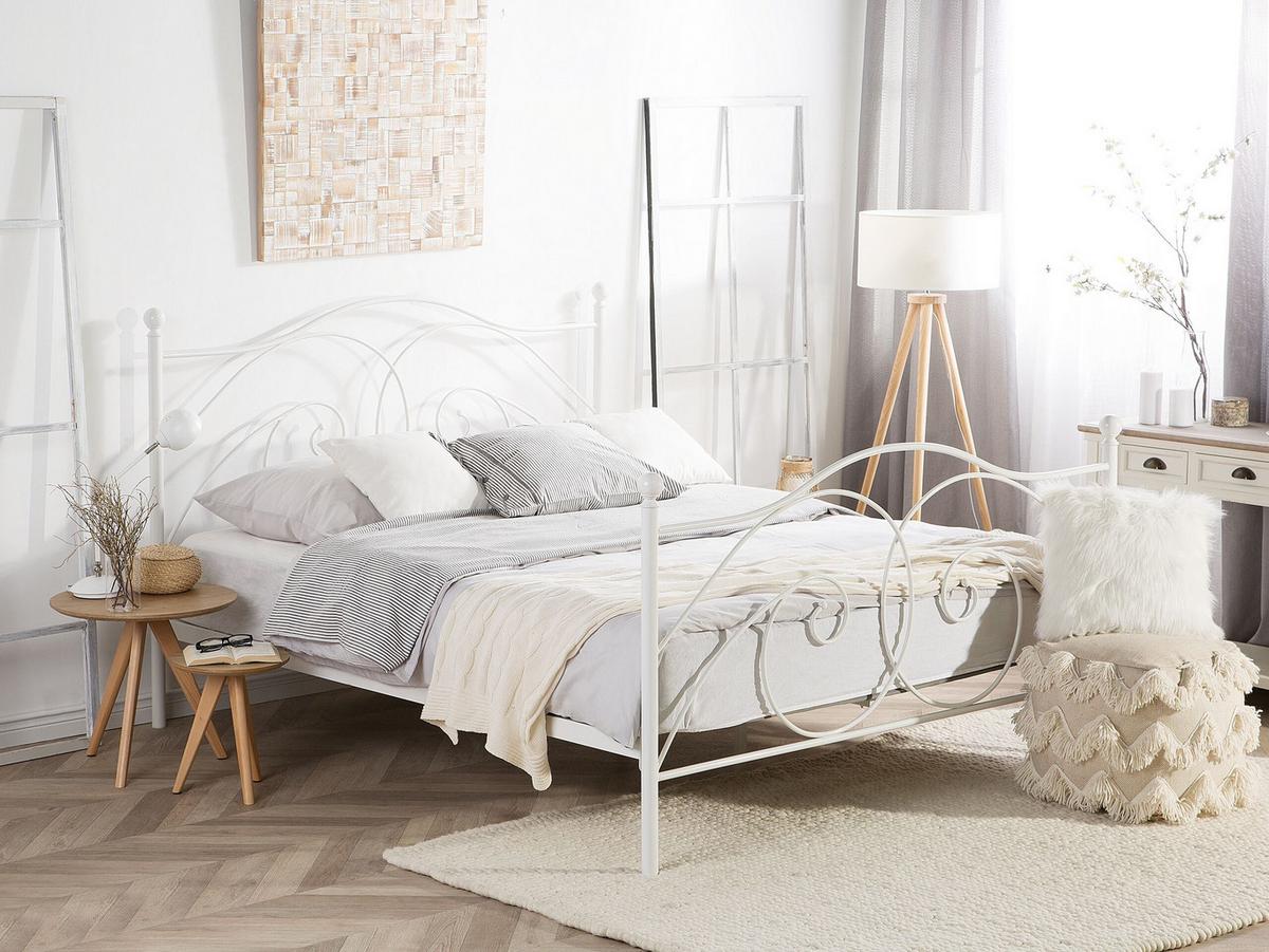 METALLBETT 140/200 cm Weiß Dinard - Weiß, Metall (140/200cm) - Beliani