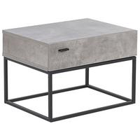 NACHTTISCH Betonoptik rechteckig 41/55 cm Cairo - Schwarz/Grau, Holzwerkstoff (55/39/41cm) - Beliani