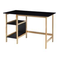 SCHREIBTISCH Dønna - Schwarz/Naturfarben, Holzwerkstoff (120/60/75cm) - [en.casa]