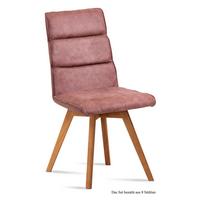 ESSZIMMERSTUHL (8er-Set) Dixie 47x92x60 Eiche geölt/Rosewood - Eichefarben/Dunkelrosa, Kunststoff (60/92/47cm) - 58aufmkessel